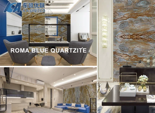 Roma Blue Mare Quartzite Wall Cladding projects Roma Blue Mare Quartzite Wall Cladding projects