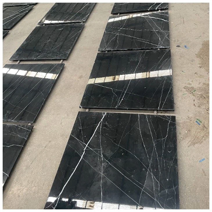 Schwarze Marmorfliese Nero Marquina