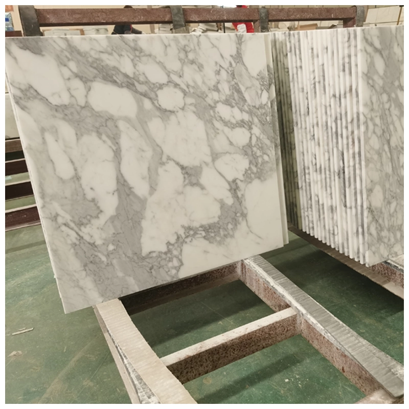 Arabescato White Marble Cut-to-Size Tiles