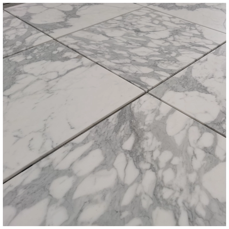 Arabescato White marble floor tiles