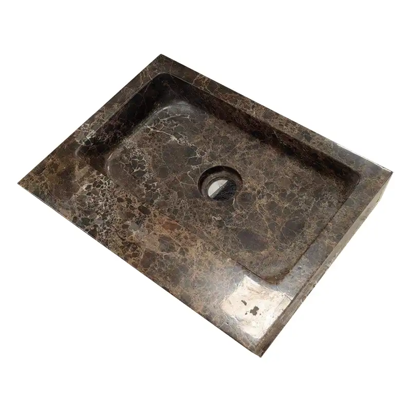 Waschbecken aus dunklem Emperador-Marmor