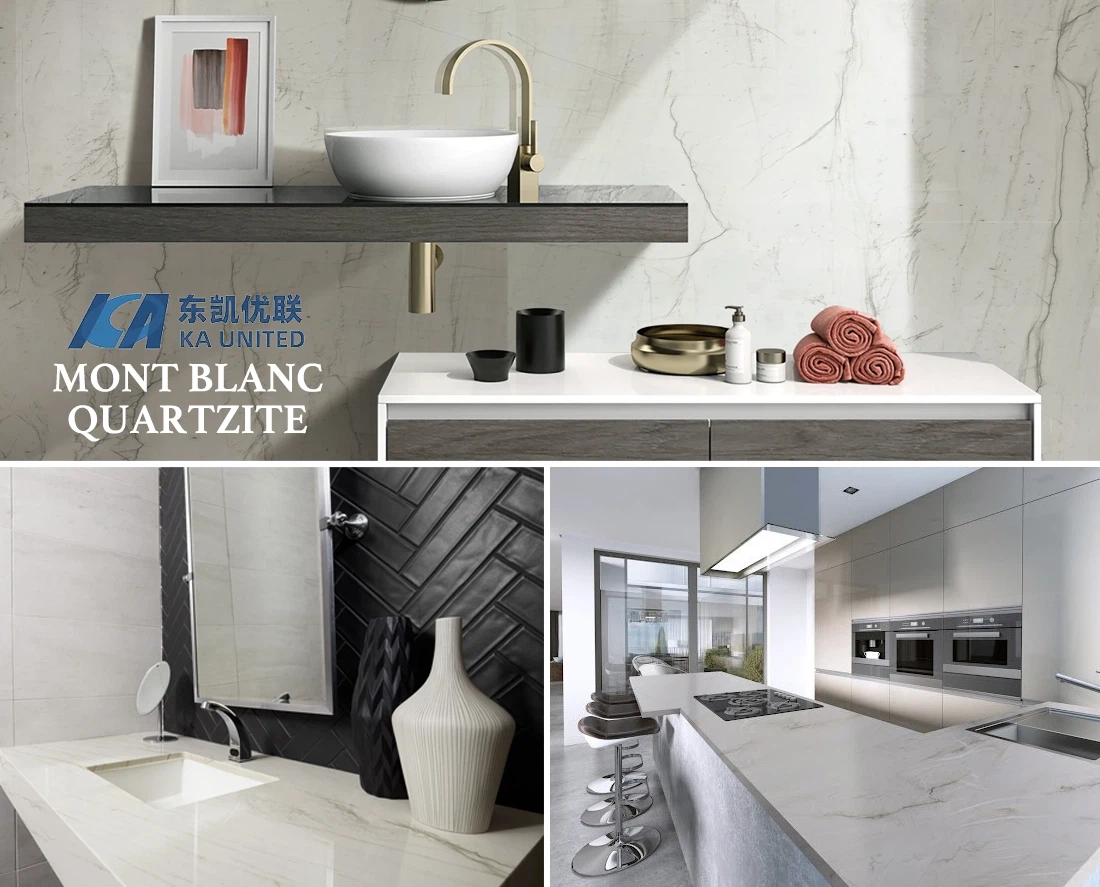 Mont Blanc Quartzite Countertops and Tiles Projects KA UNITED Mont Blanc Quartzite Countertops and Tiles Projects KA UNITED